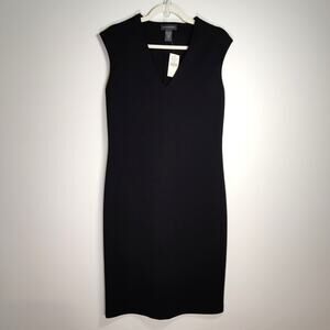 Banana Republic Wool Blend Midi Little Black Dress Sleeveless Classic 8 Workwear